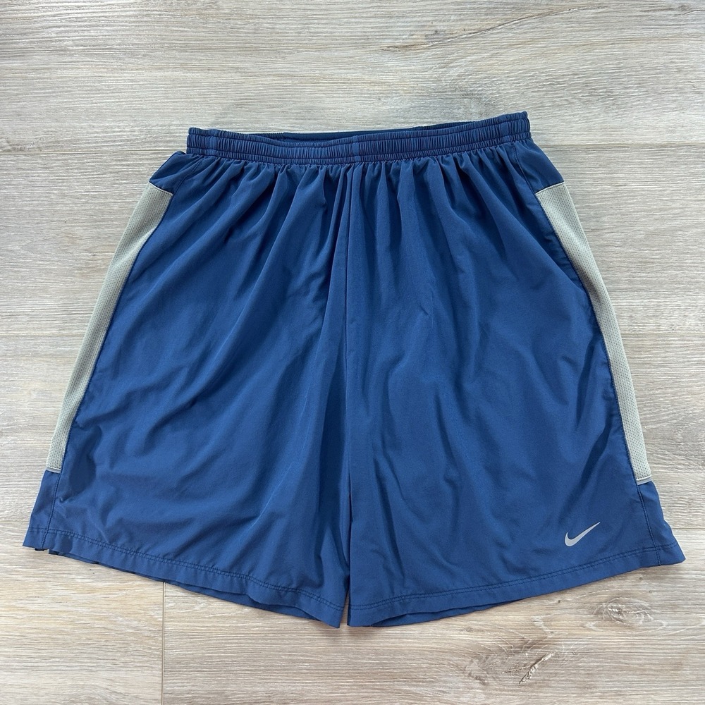 Nike Men's Dri-FIT 7" 2-in-1 Running Shorts Size Medium Blue‎ Lined 640135